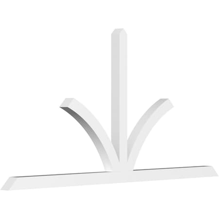 Ekena Millwork Richland Architectural Grade PVC Gable Bracket, 108"W x 54"H x 4"D x 4"F, 12/12 Pitch GBP108X54X0404RIC00